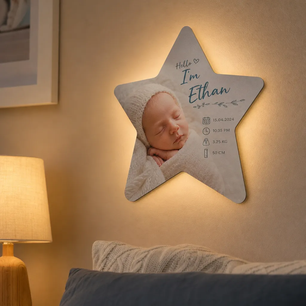 Baby- & Geburts-Lampe (Stern)