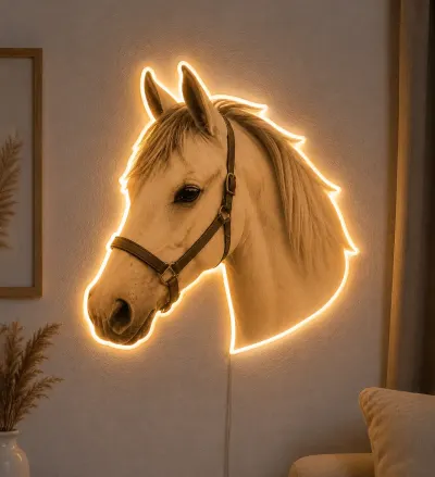 Pferde-Foto-Lampe (Kontur-Cut)
