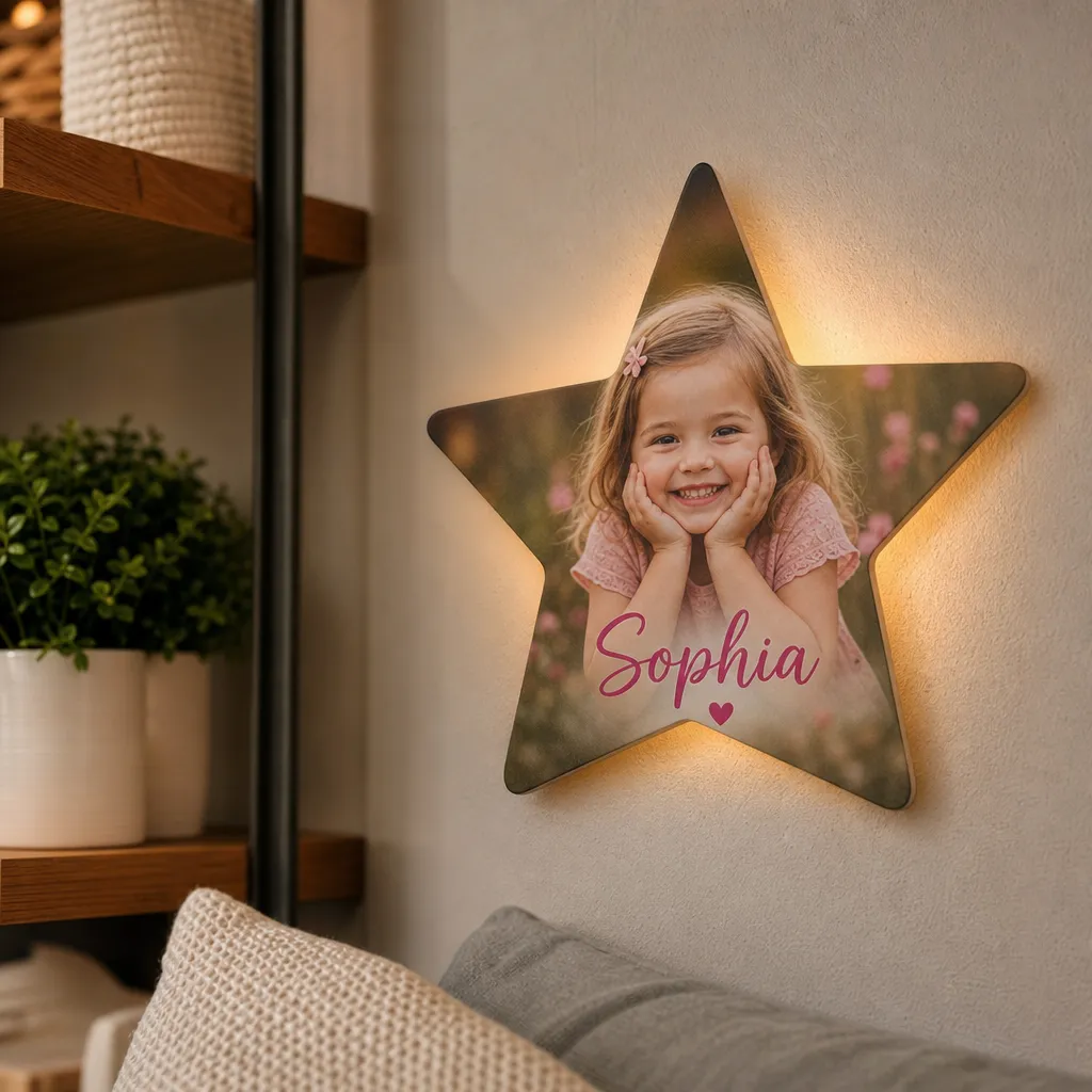 Kinderzimmer-Namens-Lampe (Stern)